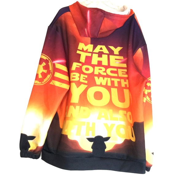 Star Wars, Baby Yoda Graphic, Hooded, Pull Over Sweater. - Picture 5 of 8